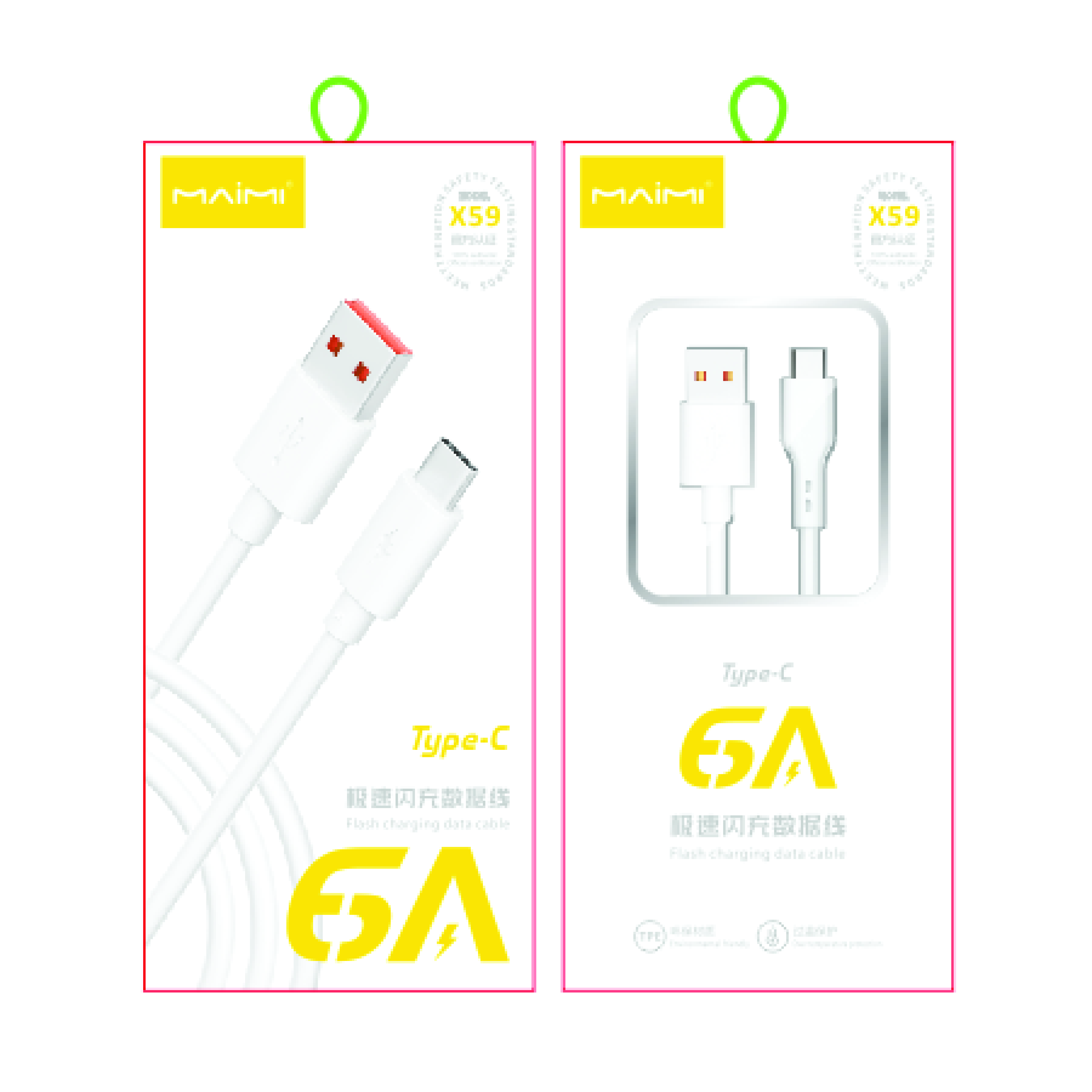 KABEL DATA MAIMI X59-6A-TYPE C-1M-WHITE-TPE ORIGINAL